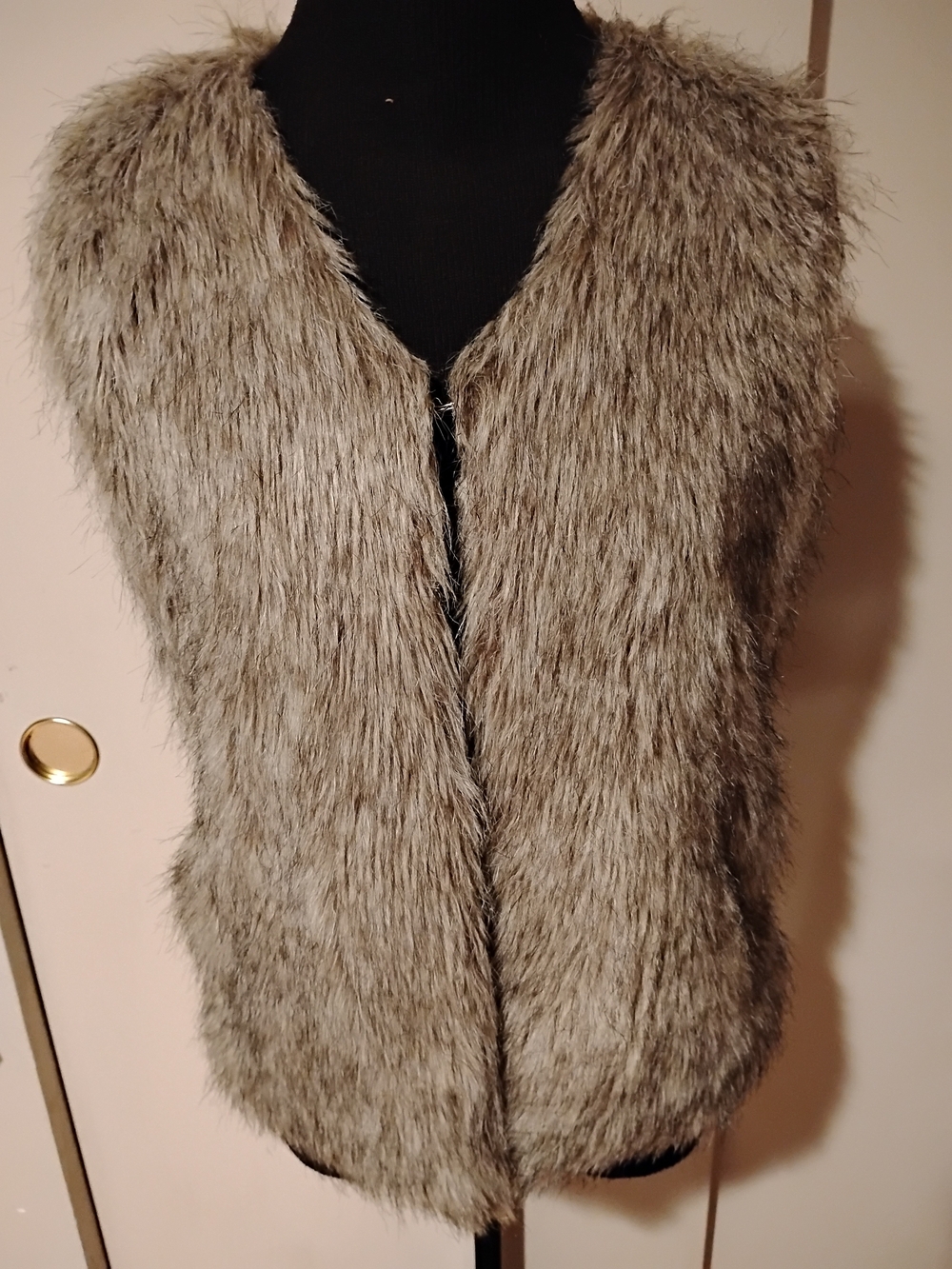 Say What? Taupe Faux Fur Trim Women's Coat